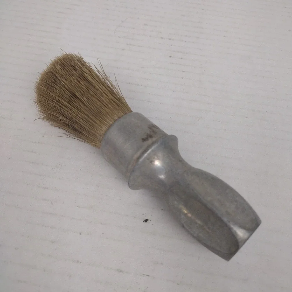 Vintage Rubberset Shaving Brush Sterilized Aluminum Handle 5 3/4